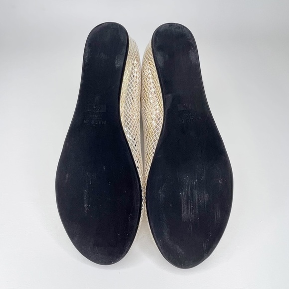 French Sole Shoes FS/NY Fortune Platino Peep Toe Snake Print fsny Size 7.5 EUC - Picture 6 of 9